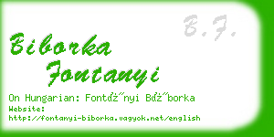 biborka fontanyi business card